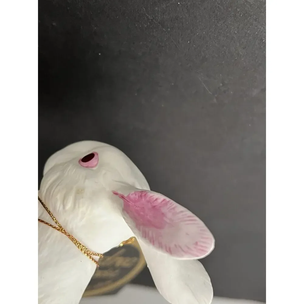 Bunny Rabbit Porcelain Figurine Andrea By Sadek Vintage Signed Japan Cottage